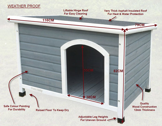 Extra Large Wooden Dog Kennel Comfort Plus